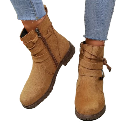 Kvinne Ankelstøvler Elegant Lær Komfortabel Design 1