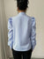 Dame Bomullsbluse Elegant Sløyfe Pustende Materiale