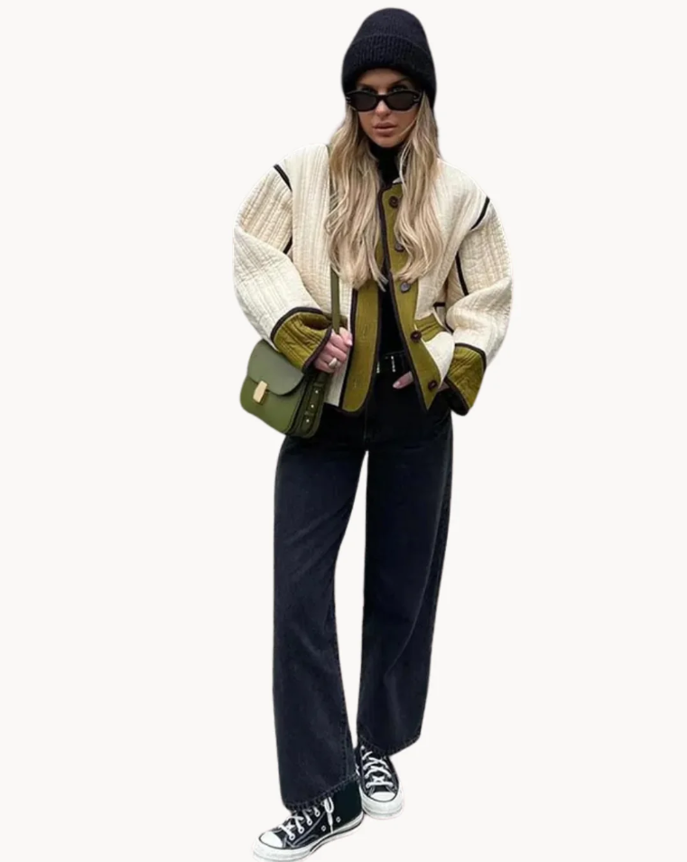 Damejakke Allsidig Stil Polyester og Bomullsblanding 3