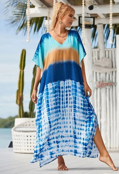 Variant image for Dame Lang Kjole Boho Lett Stoff Grafisk Regnbueutskrift-9