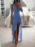 Damenes Maxikjole Elegant Ruffle Asymmetrisk Lett Stoff til Bryllup-2