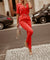 Dame Jumpsuit V-hals Halv Ermer Polyester Elegant Komfortabel-1