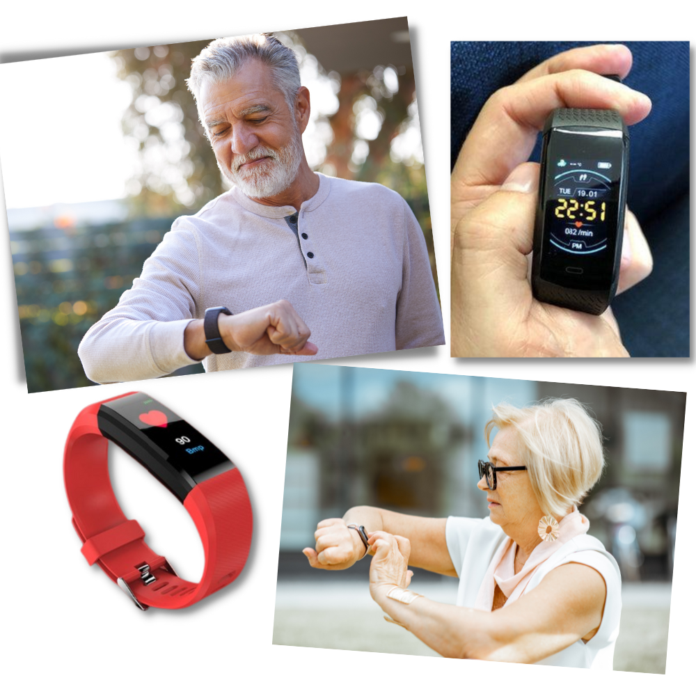 Senior smartklokke med helsemonitor og treningsfunksjoner