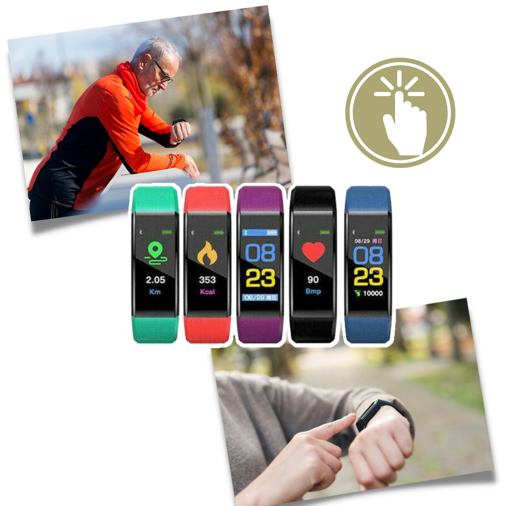 Senior smartklokke med helsemonitor og treningsfunksjoner