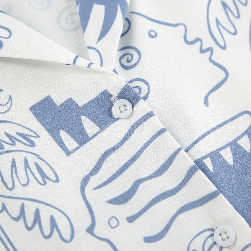 Sett Dame Oversized Skjorte og Shorts Lett Pustende 4