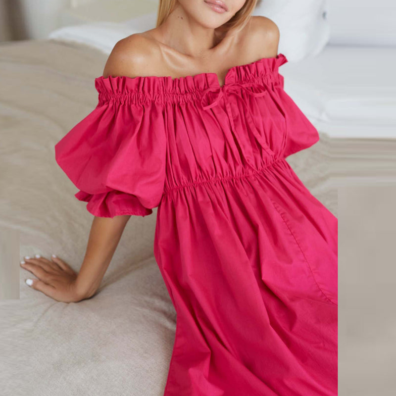Dame Minikjole Off-Shoulder Puffet Ermer Polyester-3
