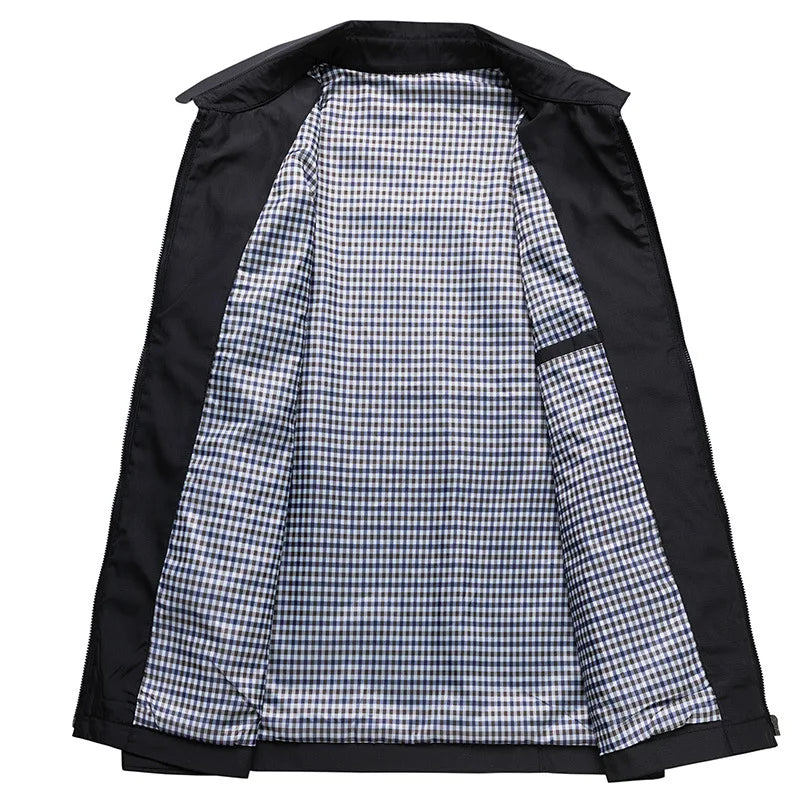 Herre Jakke Business Casual Tynn Bomull Polyester 2