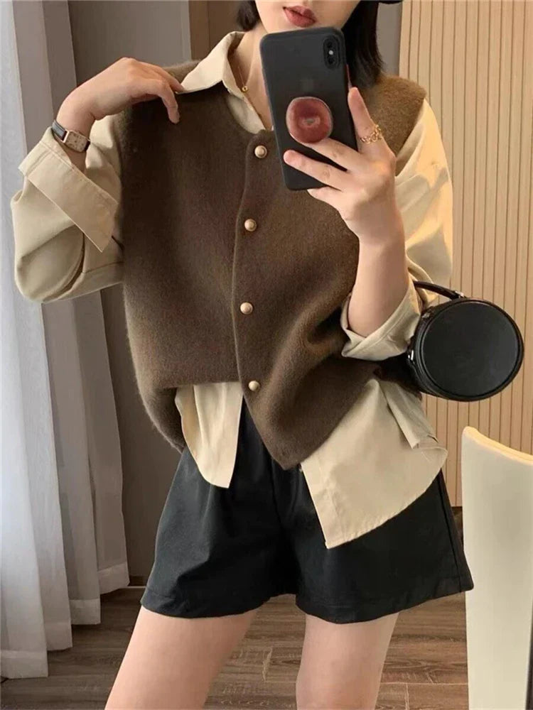 Kvinne Cardigan Klassisk Stil Myk Bomullsblanding 2