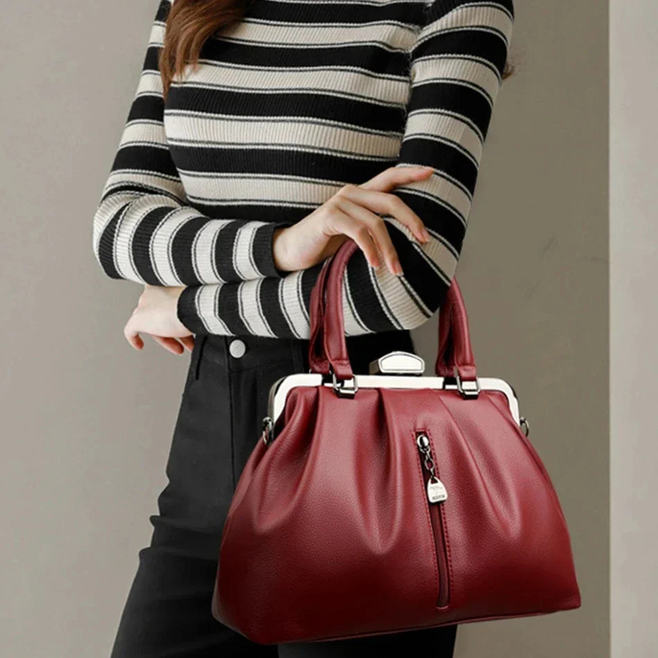 Dame Crossbody Veske Trendy PU-Lær Romslig Design 4