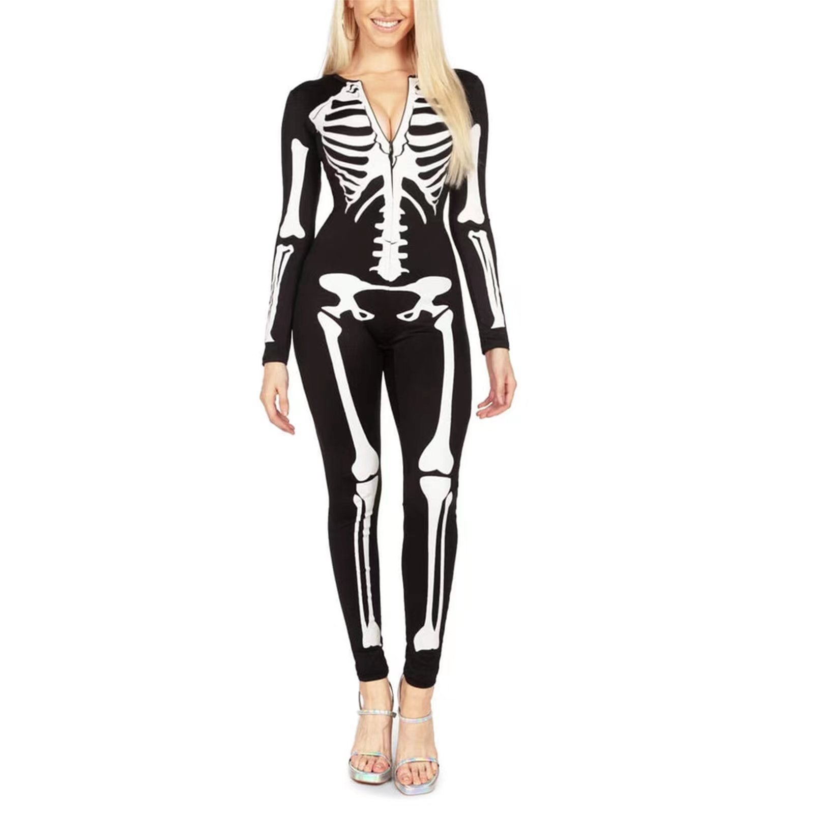 Skelett Kostyme for Halloween med Grusom Trykk 0