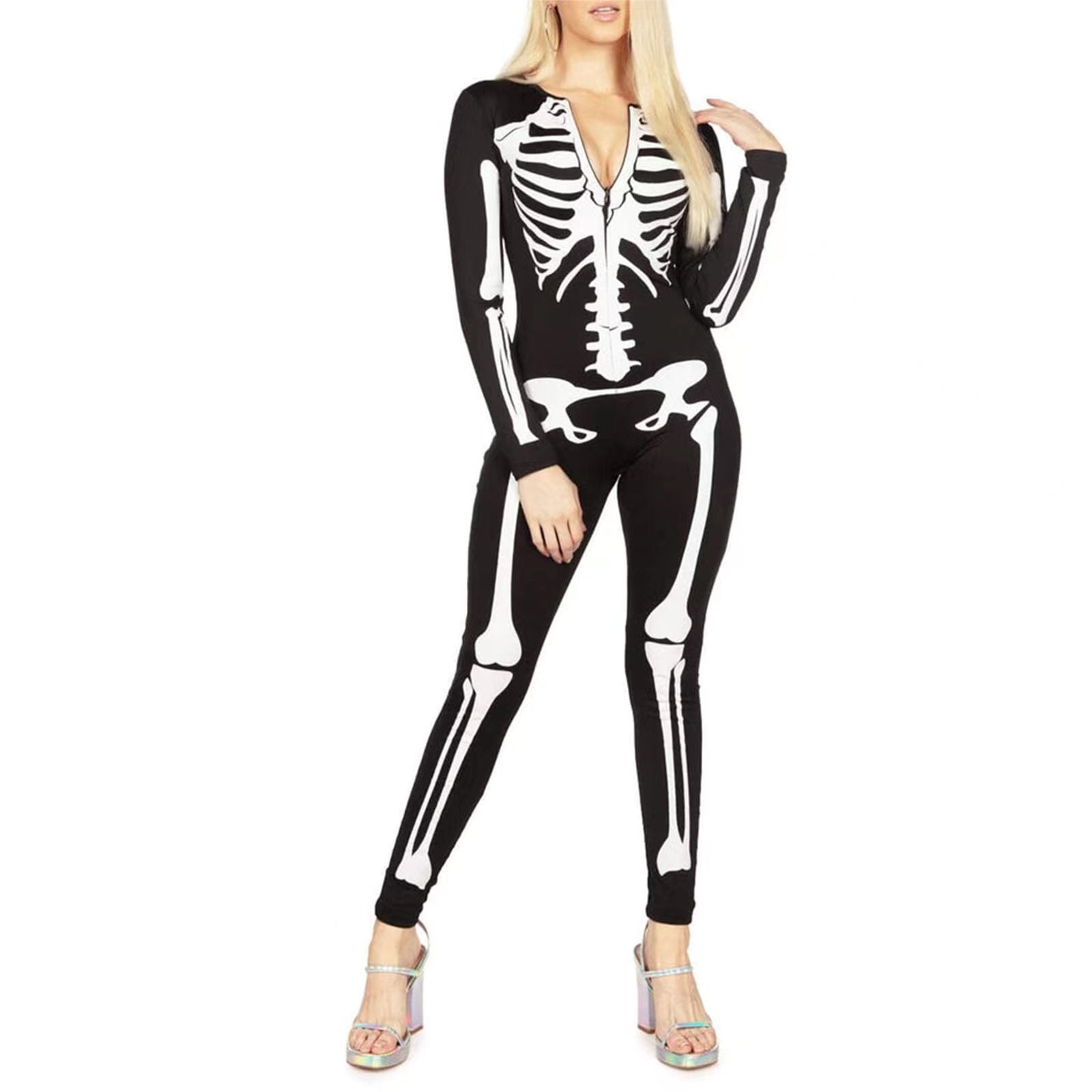 Skelett Kostyme for Halloween med Grusom Trykk 1