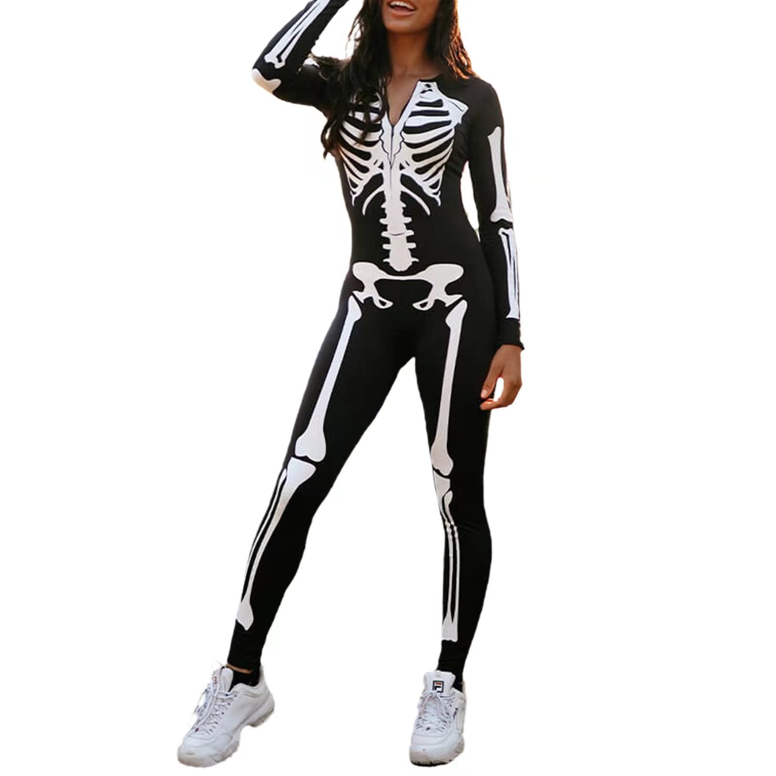 Skelett Kostyme for Halloween med Grusom Trykk 3