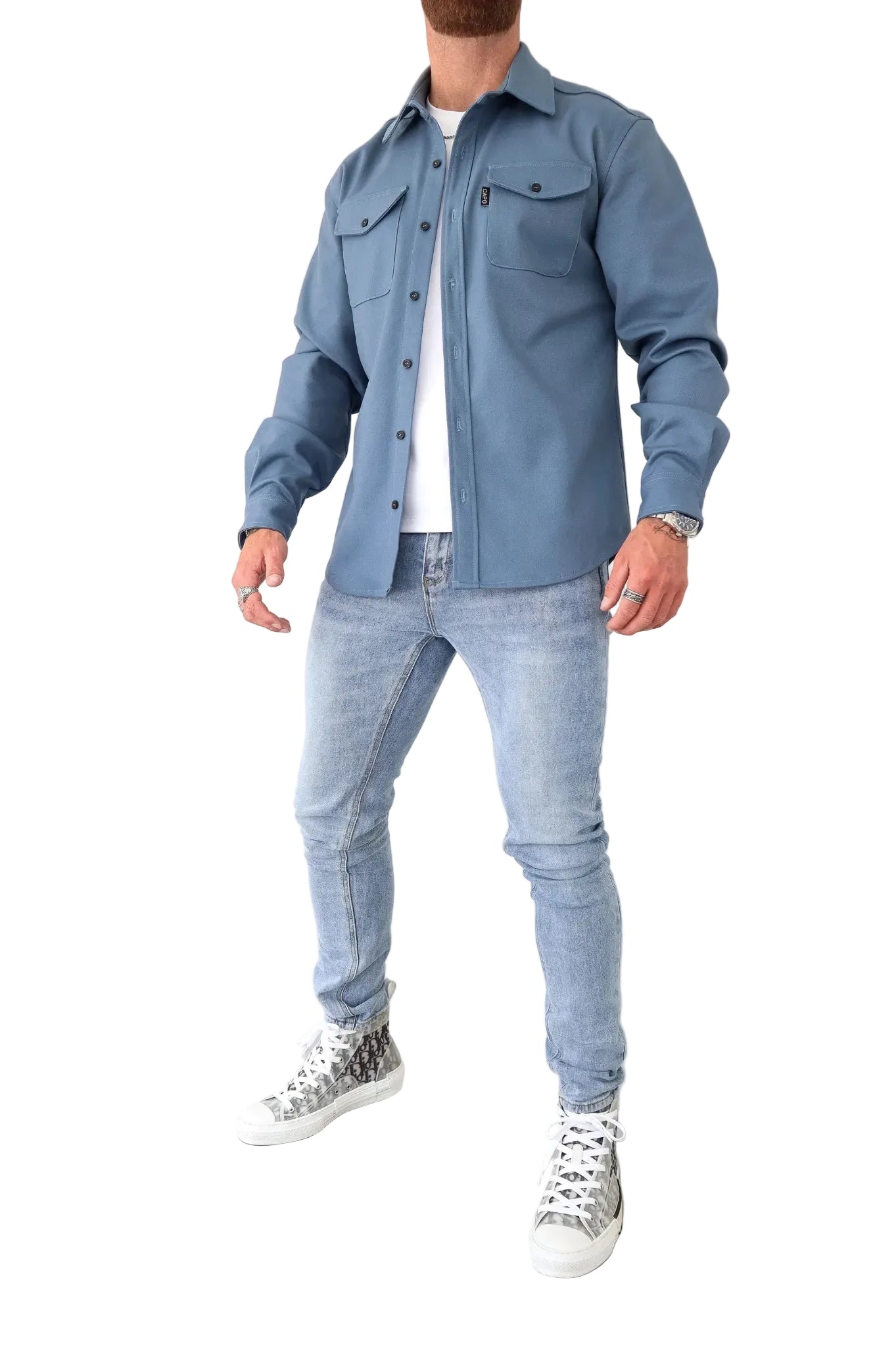 Skjortejakke Herre Moderne Med Knappestolpe For Allsidig Antrekk 0