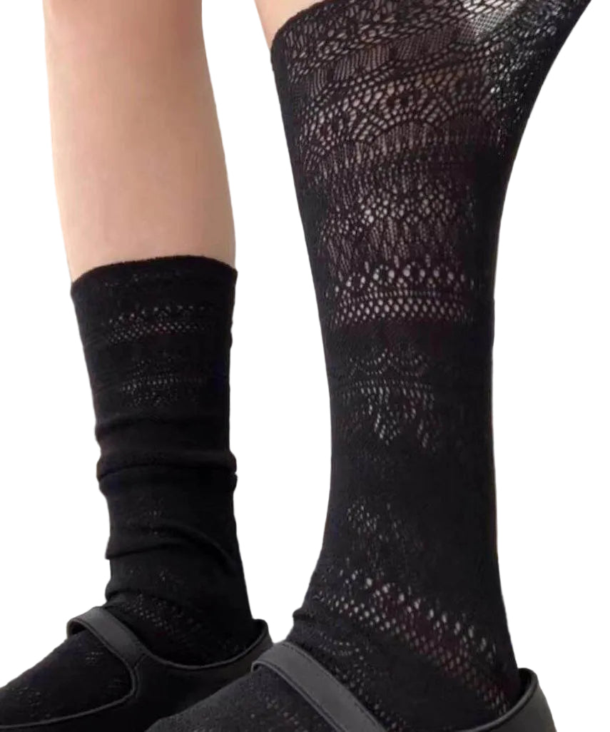 Sokker Dame Mid Tube Mesh Design Komfortabel og Pustende 0