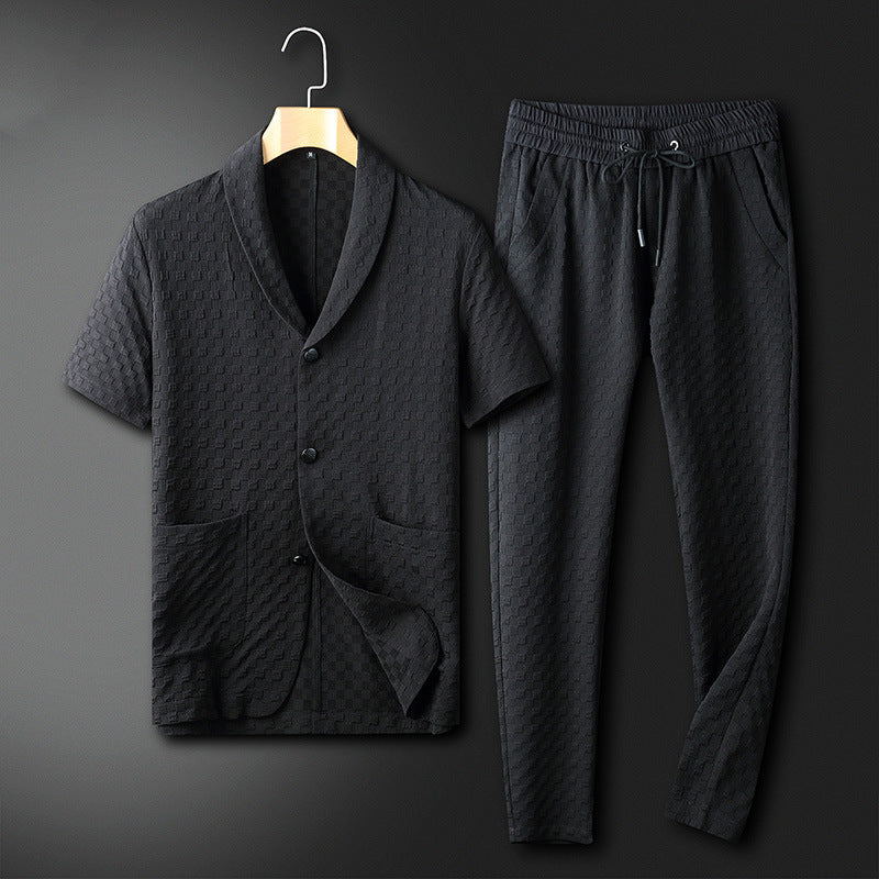 Herre To-delt Kostyme Geometrisk Mønster Polyester 2