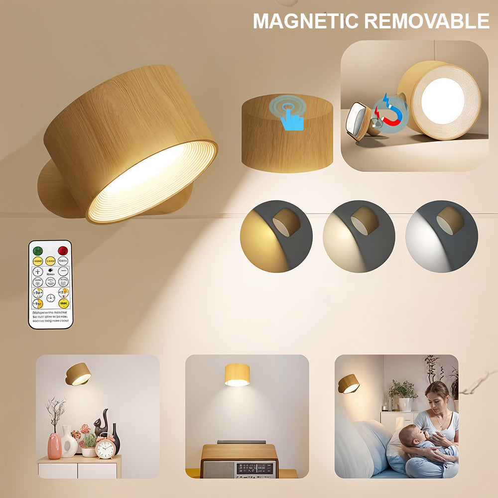 Trådløs Vegglampe for Stue og Soverom - Moderne Leselampe med Magnetisk Festemekanisme 1