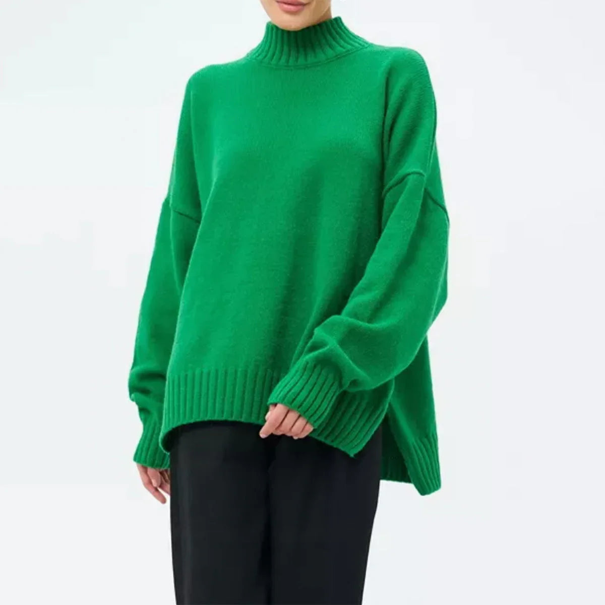 Ullgenser Dame Oversized med Halvhøy Hals 1