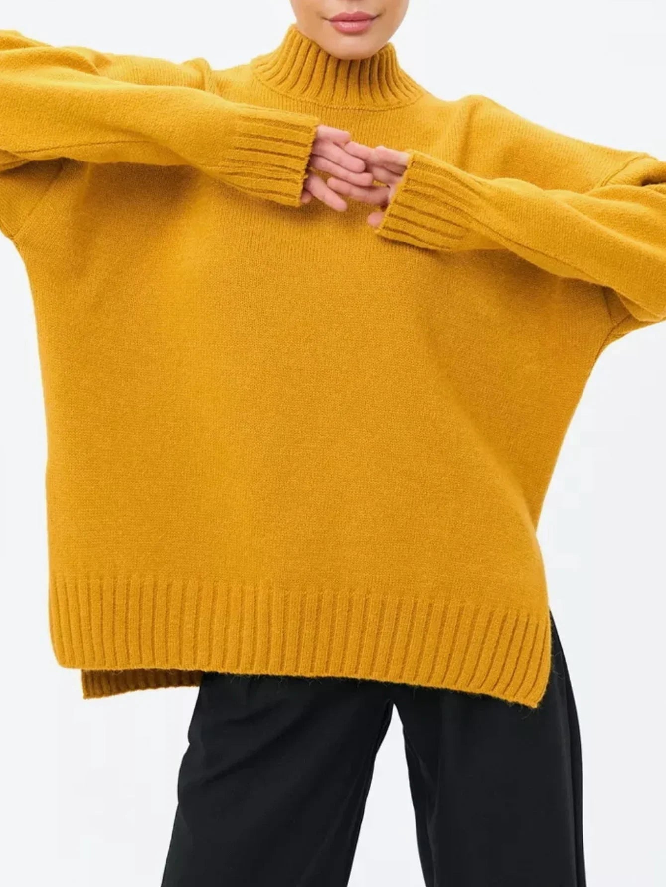 Ullgenser Dame Oversized med Halvhøy Hals 5