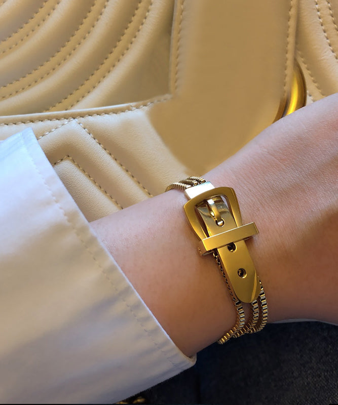 Unisex Armbånd med Overgild Spenne Stylish Design 0