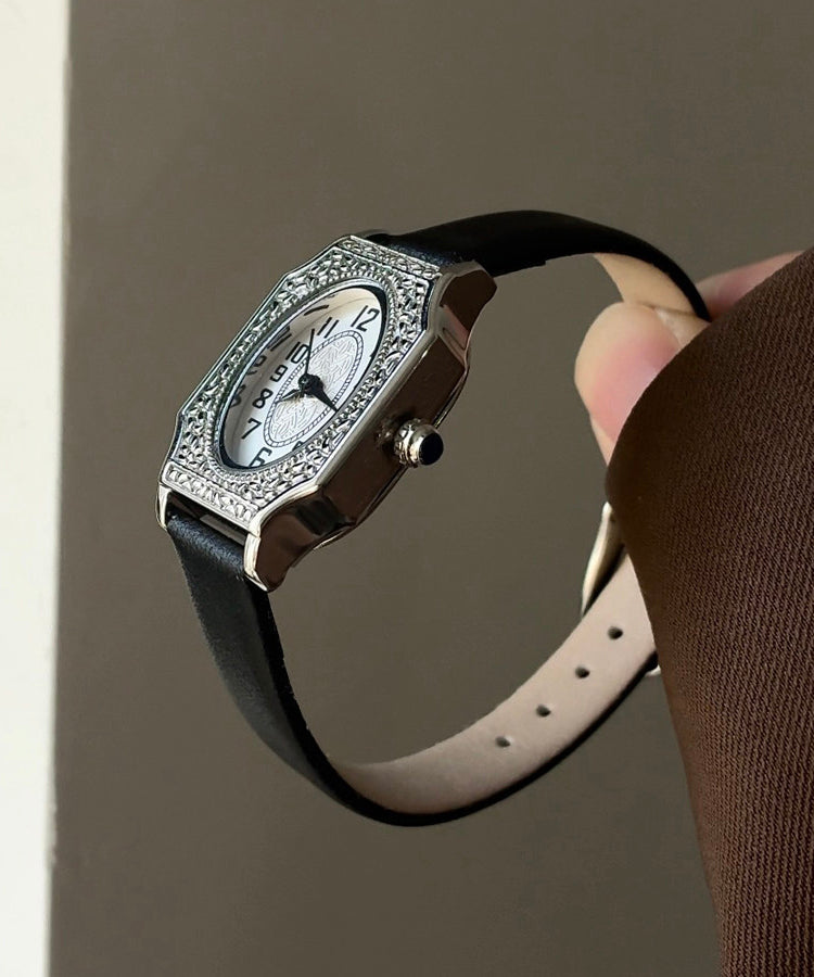 Unisex Armbåndsur Retro Stil Med Firkantet Blomstermotiv 3