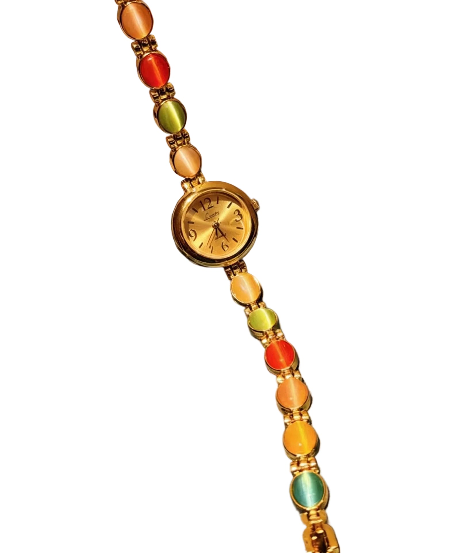 Unisex Armbåndsur med Fargerik Stein og Kobberlegering 0