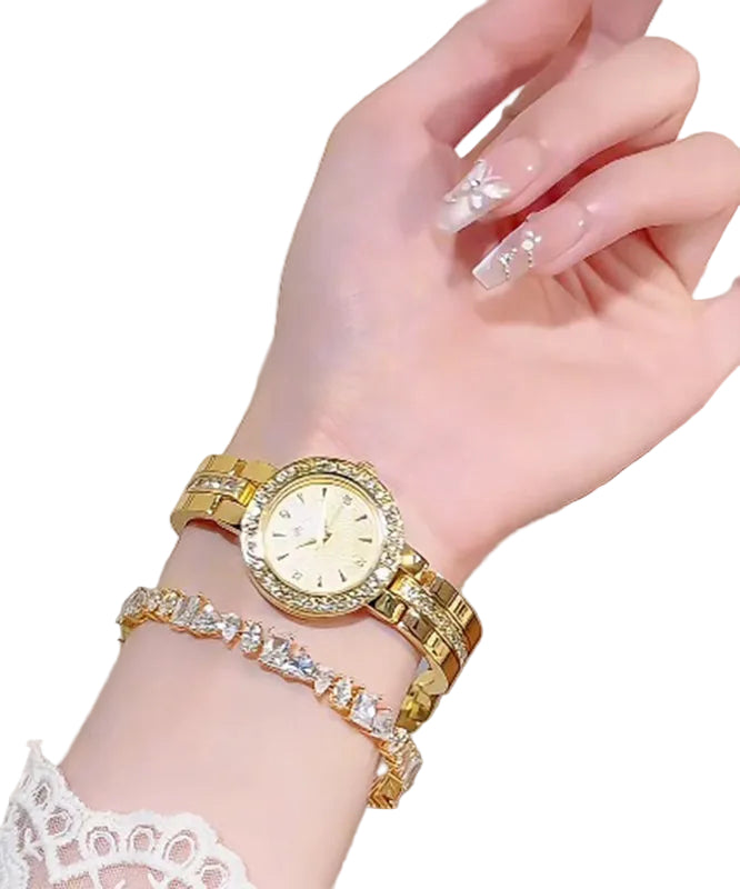 Unisex Armbåndsur med Metall og Zircon Detaljer 0