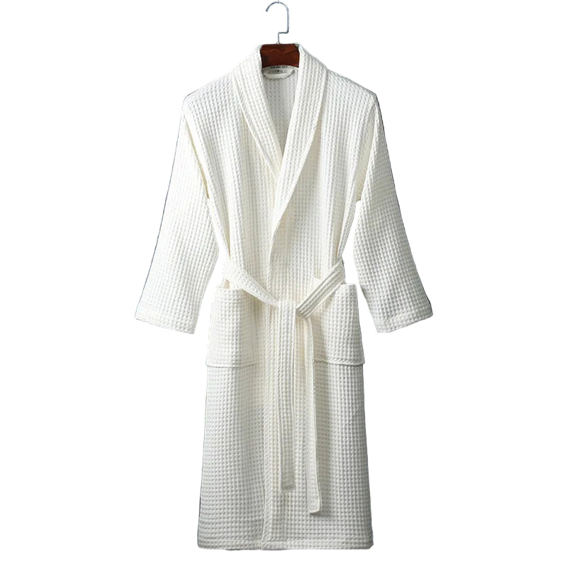 Unisex Badekåpe med Waffle Struktur og Lommer 4