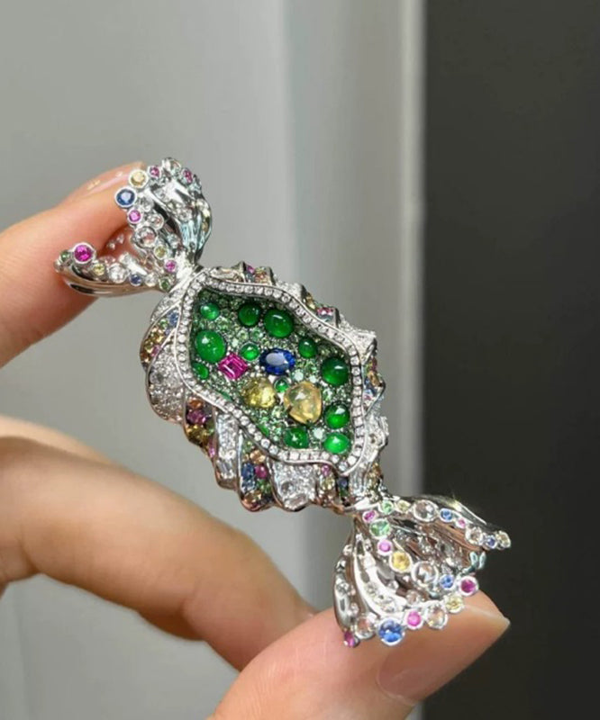 Unisex Brosje med Grønn Legering og Zircon Detaljer 4