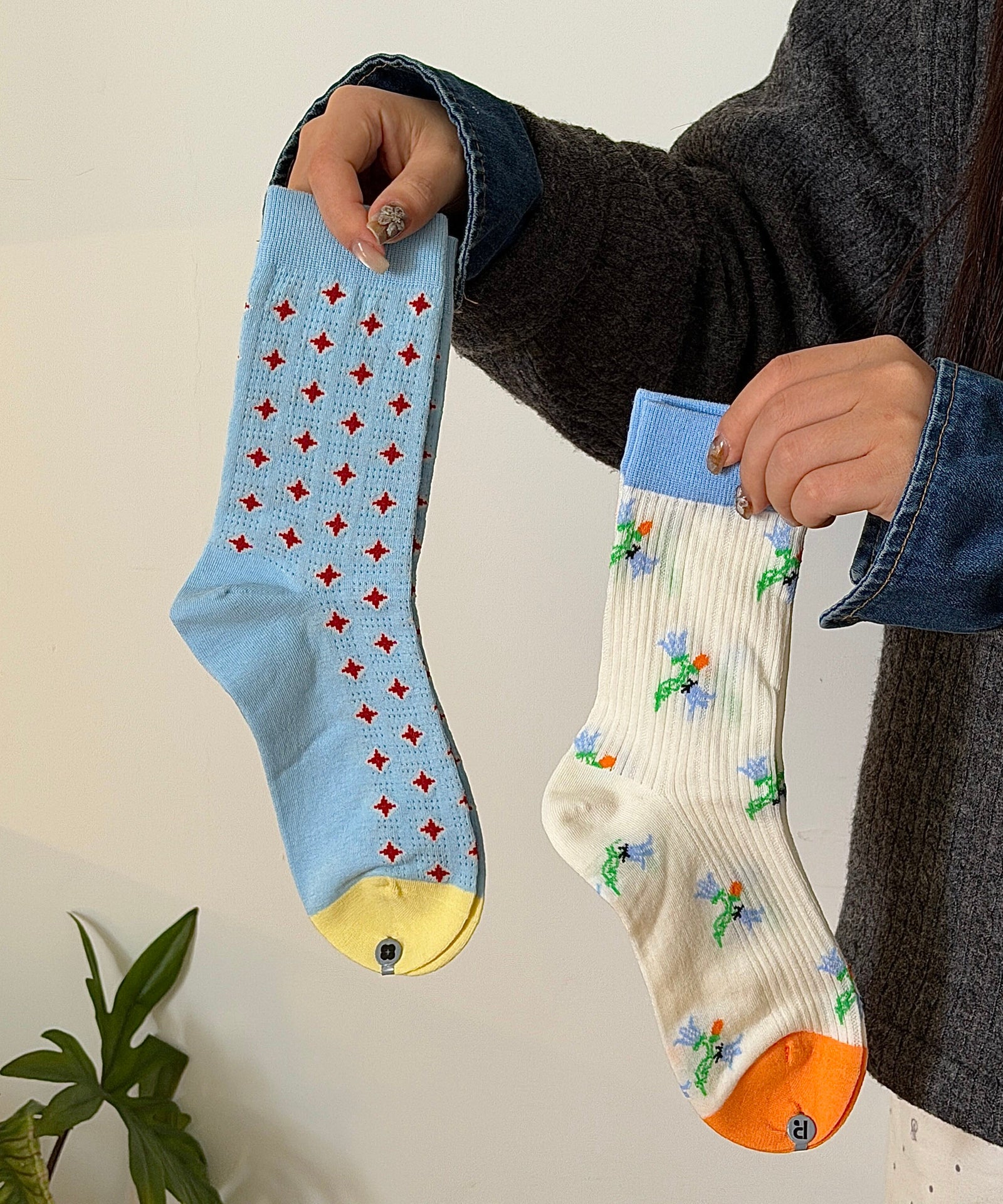 Unisex Jacquard Sokker Mellomlegg Komfortabel Passform 4