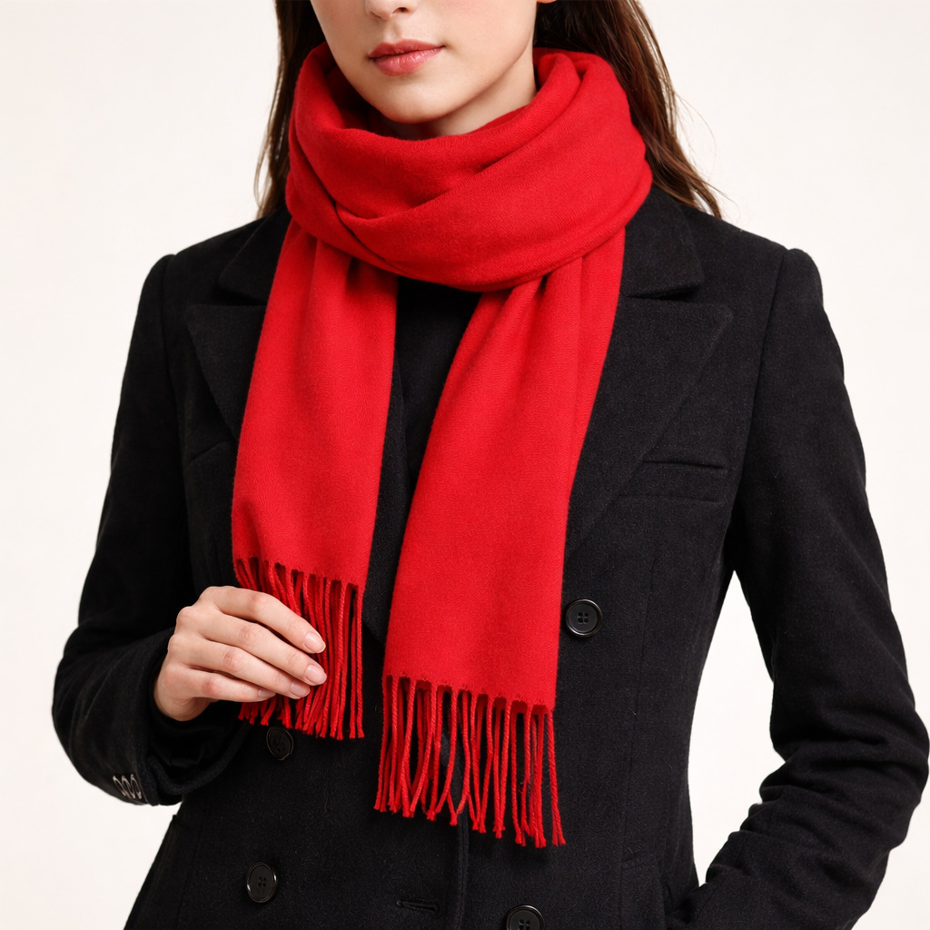 Unisex Langt Skjerf med Frynser Moderne Stil 5