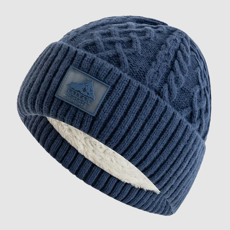 Unisex Lue med Fold-over Mansjett Strikket 4