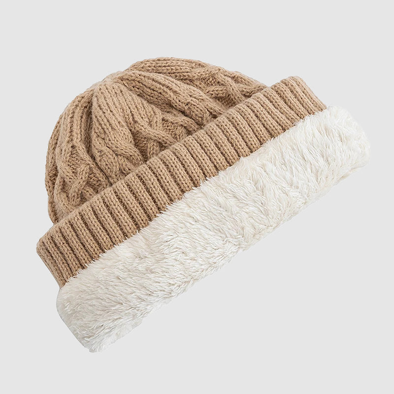 Unisex Lue med Fold-over Mansjett Strikket 6