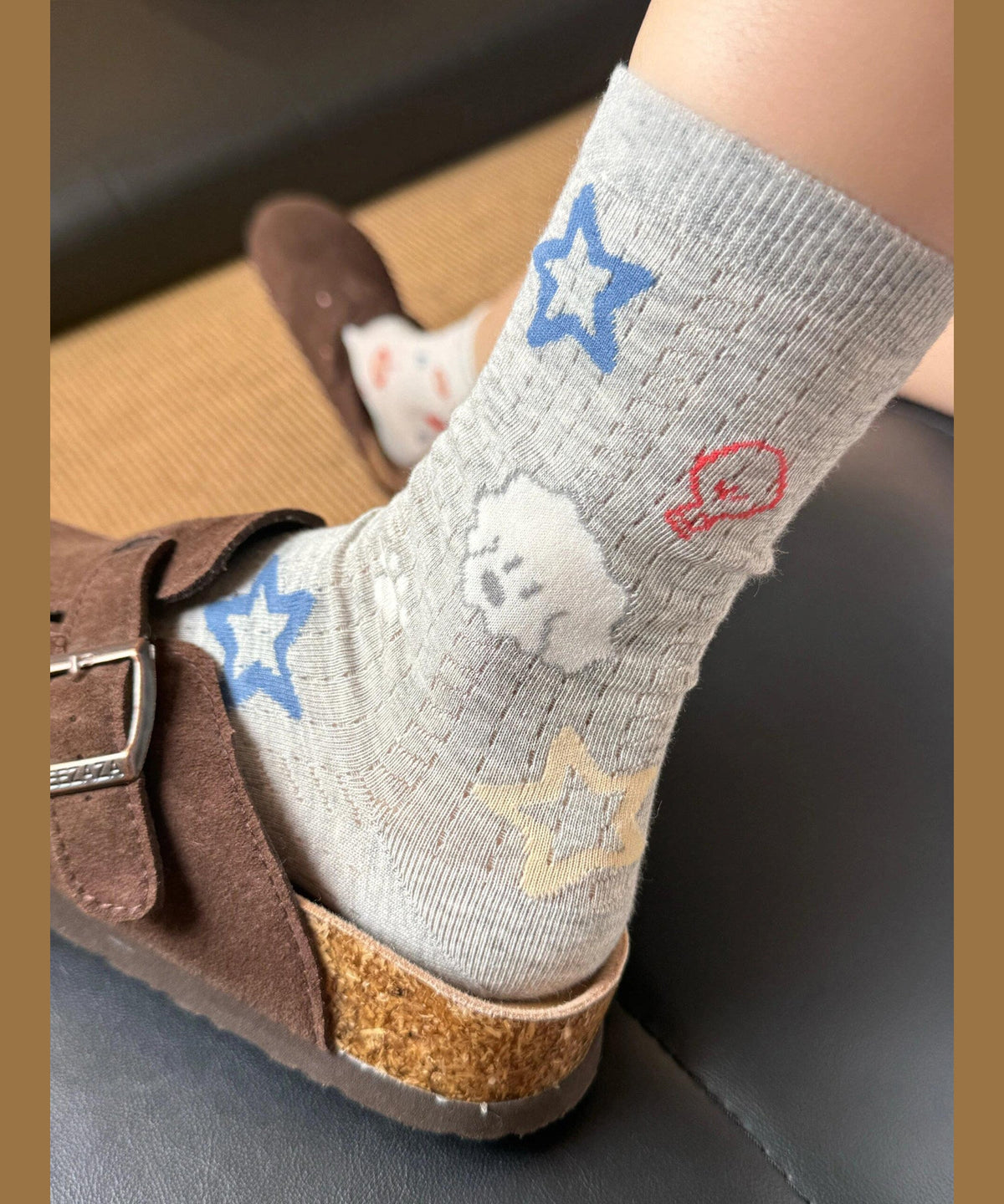 Unisex Mid-Calf Sokker med Jacquard Mønster 2