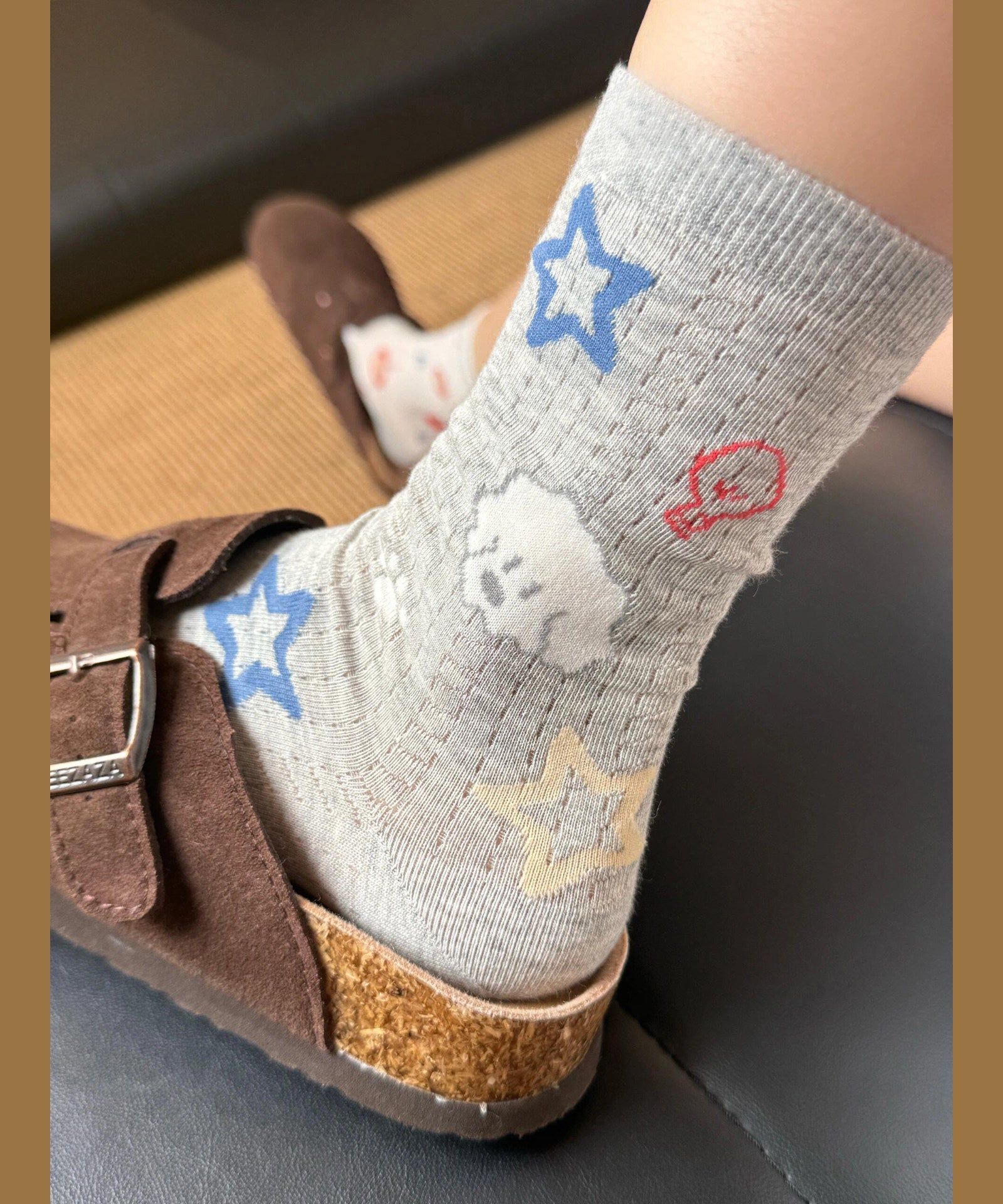 Unisex Mid-Calf Sokker med Jacquard Mønster 2