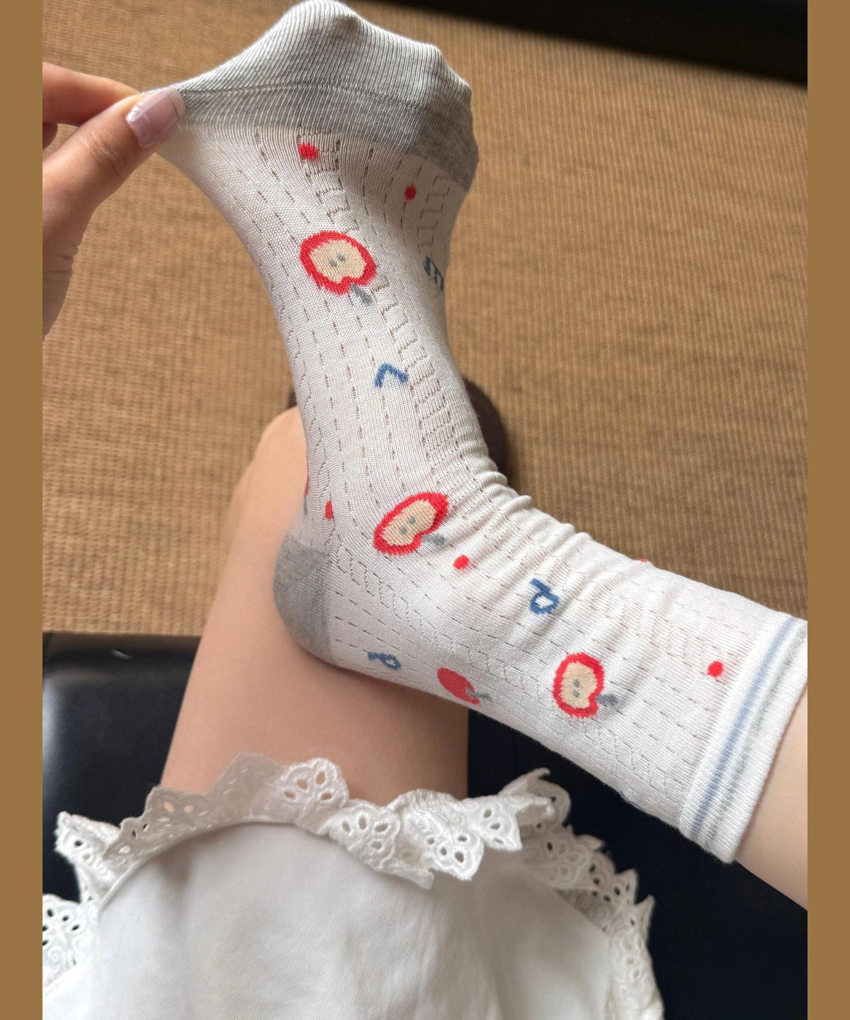 Unisex Mid-Calf Sokker med Jacquard Mønster 4