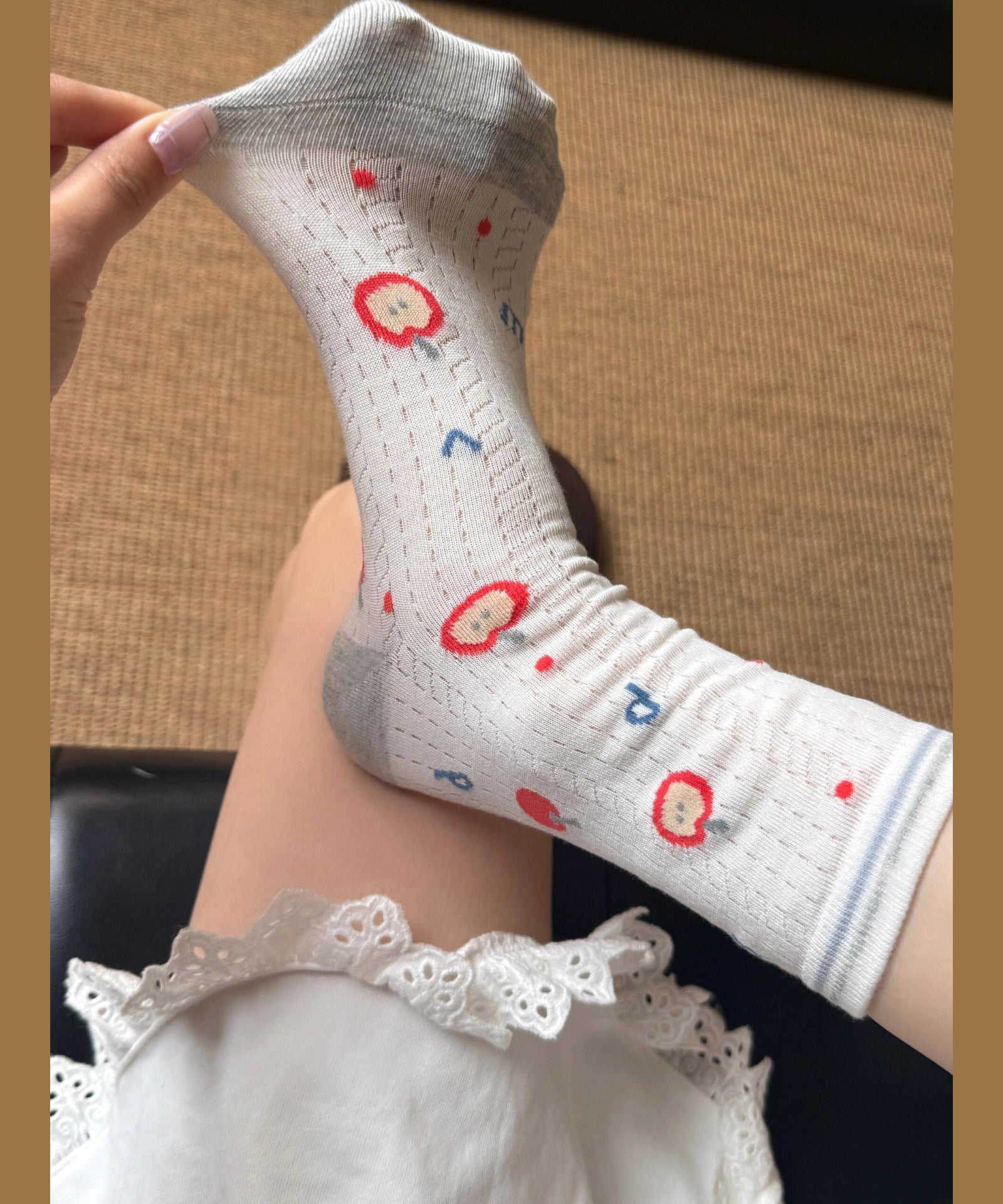 Unisex Mid-Calf Sokker med Jacquard Mønster 4