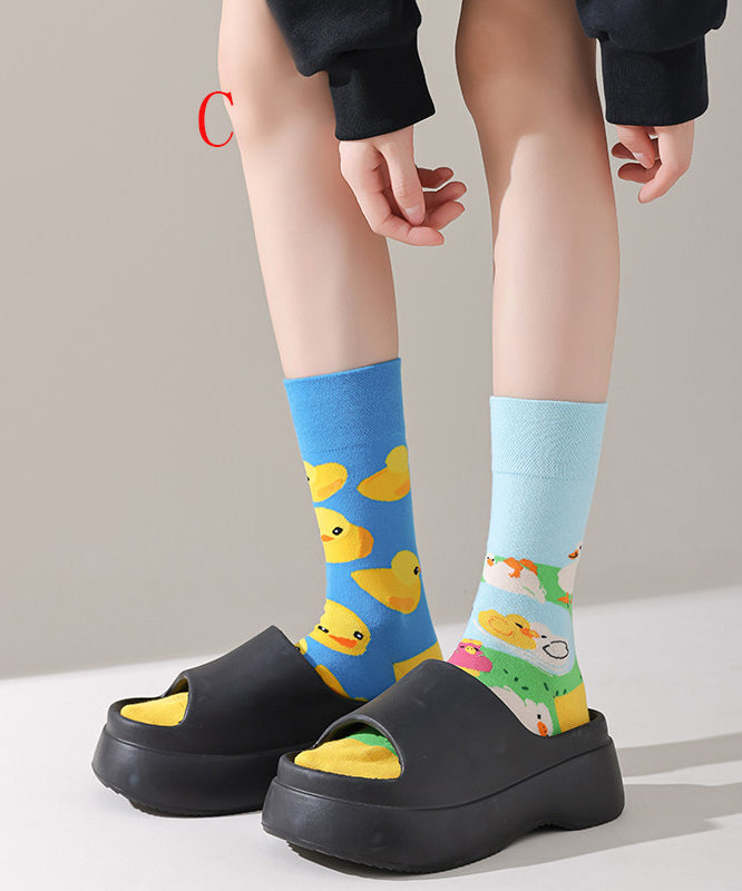 Unisex Mid Calf Sokker Asymmetrisk Design 2