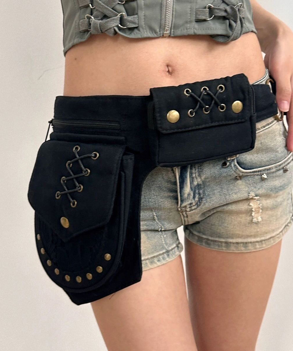 Unisex Midjeveske Retro Stil med Nagledetaljer 1