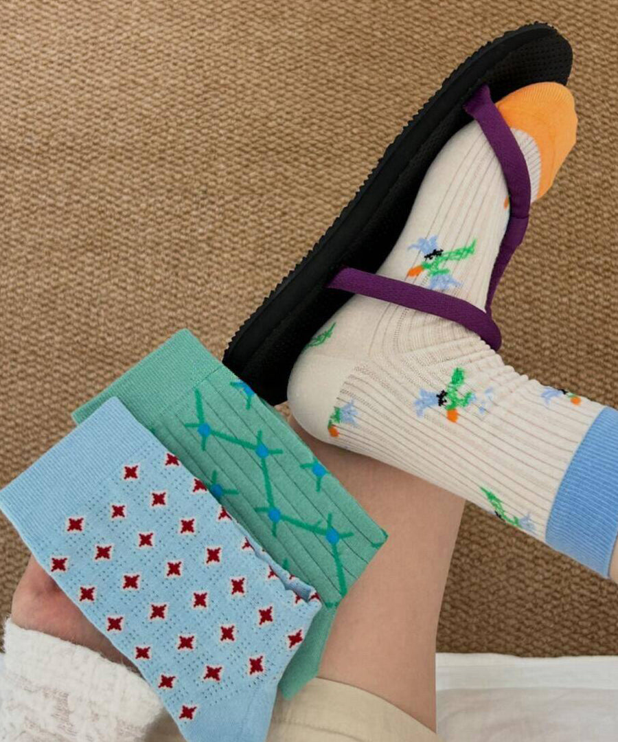 Unisex Midtkalvsokker Kontrasterende Design 1