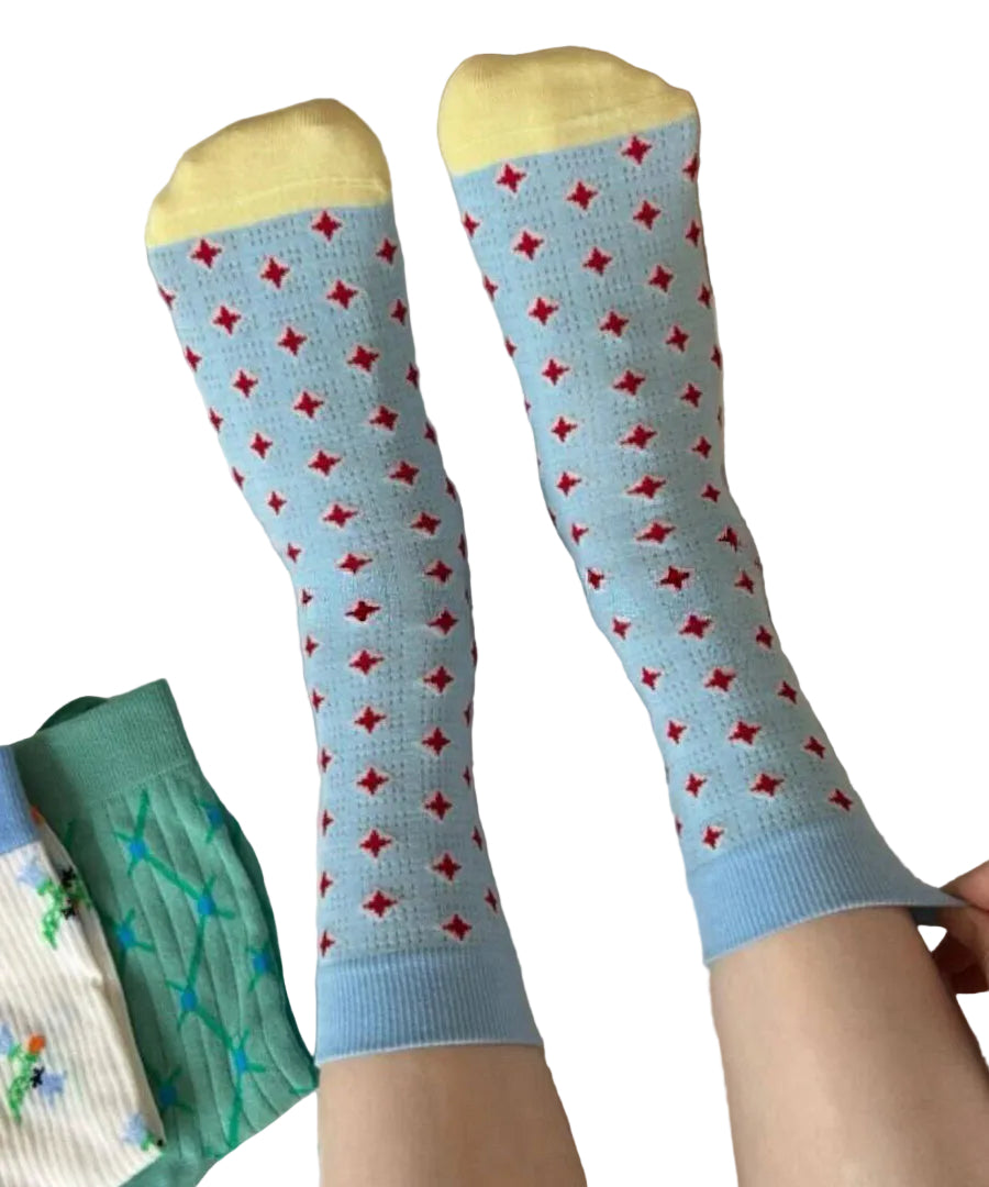 Unisex Midtkalvsokker Kontrasterende Design 2