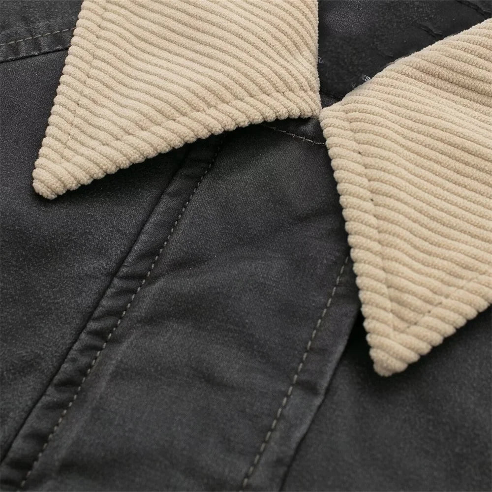 Unisex Oversized Arbeidsjakke Boxy Stil 4