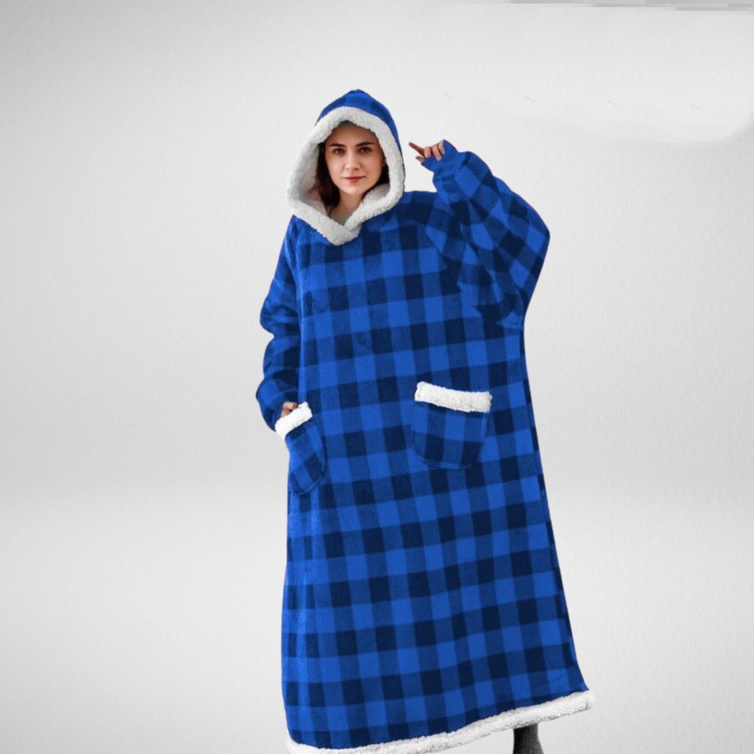 Unisex Oversized Fleece Dekkende Dekk med Hette og Omvendbart Design 2