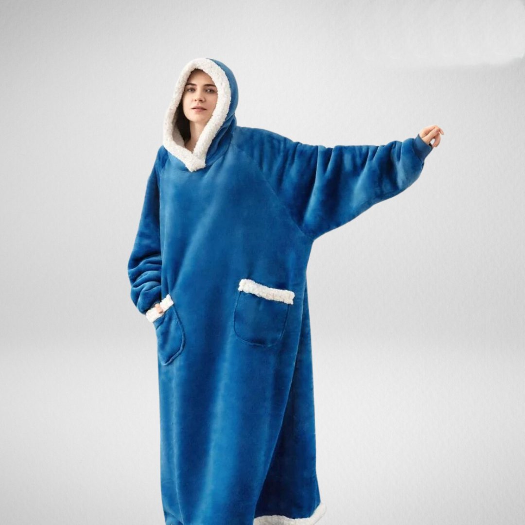 Unisex Oversized Fleece Dekkende Dekk med Hette og Omvendbart Design 5