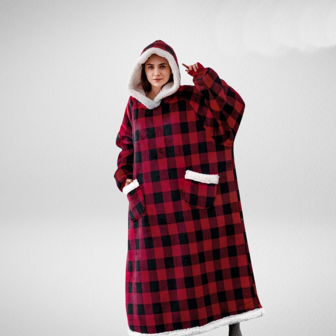 Unisex Oversized Fleece Dekkende Dekk med Hette og Omvendbart Design 6