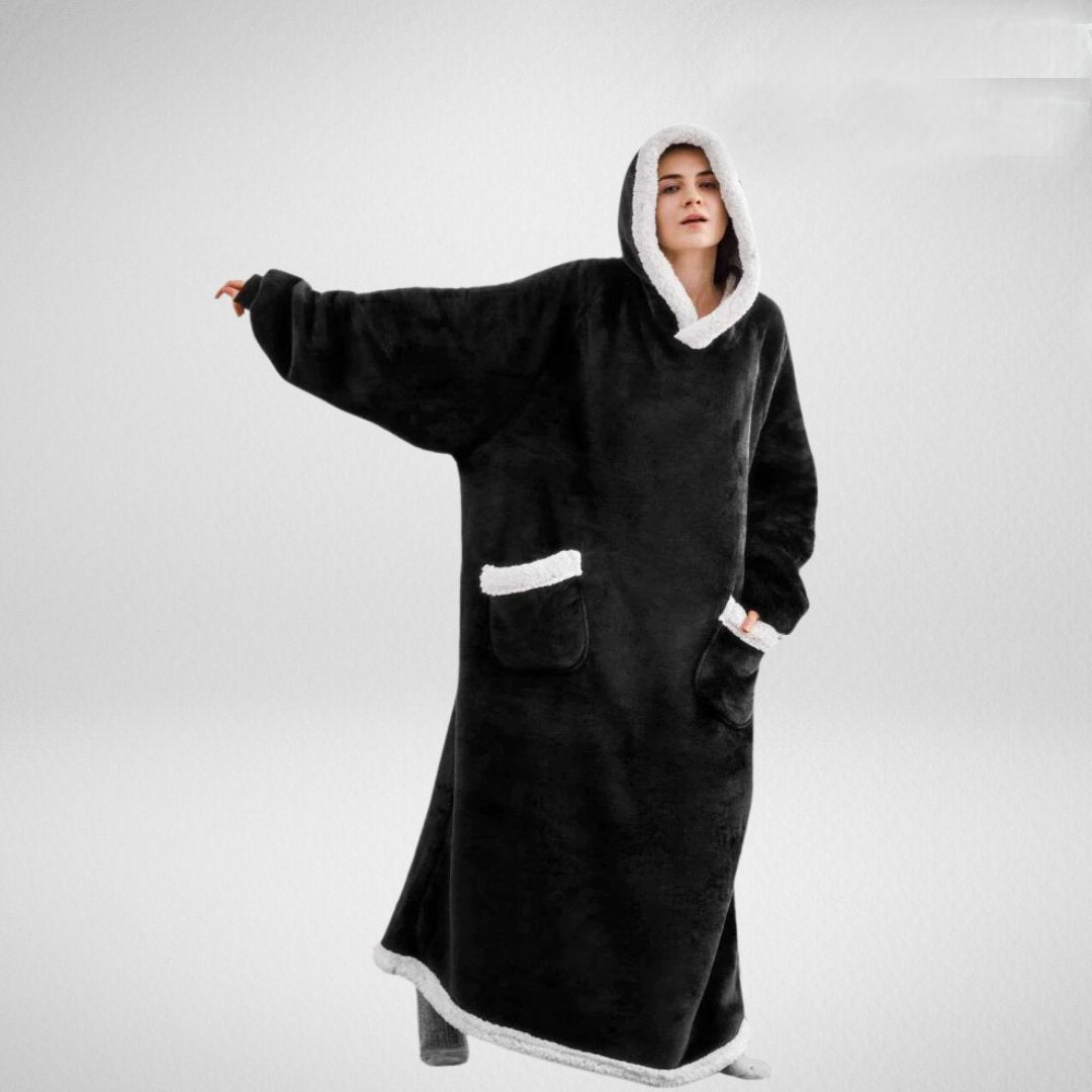 Unisex Oversized Fleece Dekkende Dekk med Hette og Omvendbart Design 7
