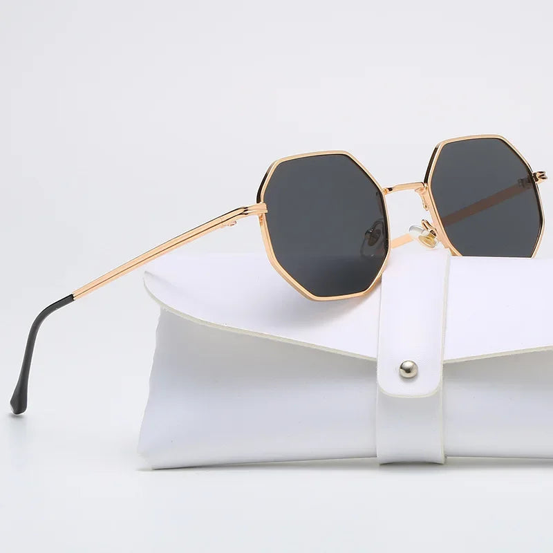 Unisex Polygon Design Vintage Solbriller 3