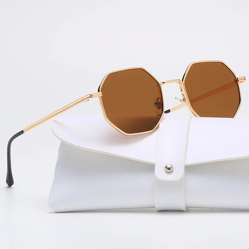 Unisex Polygon Design Vintage Solbriller 5