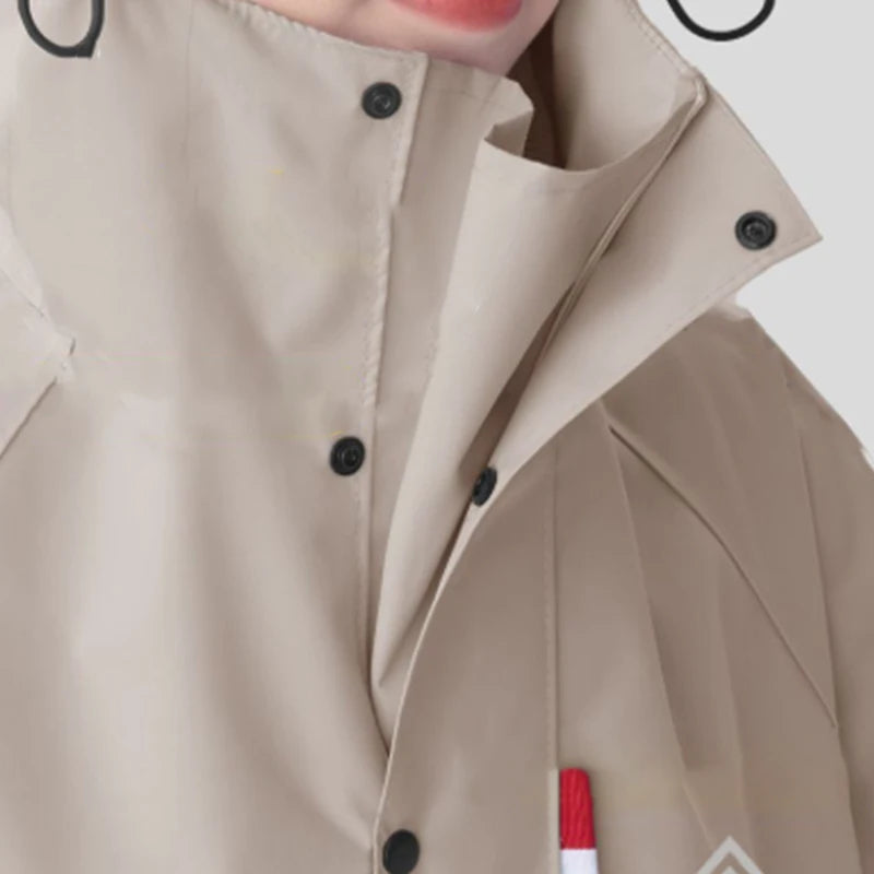 Unisex Regnponcho Lang Loose Oversized Vanntett Regnfrakk 3