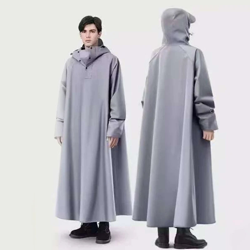 Unisex Regnponcho Lang Loose Oversized Vanntett Regnfrakk 7