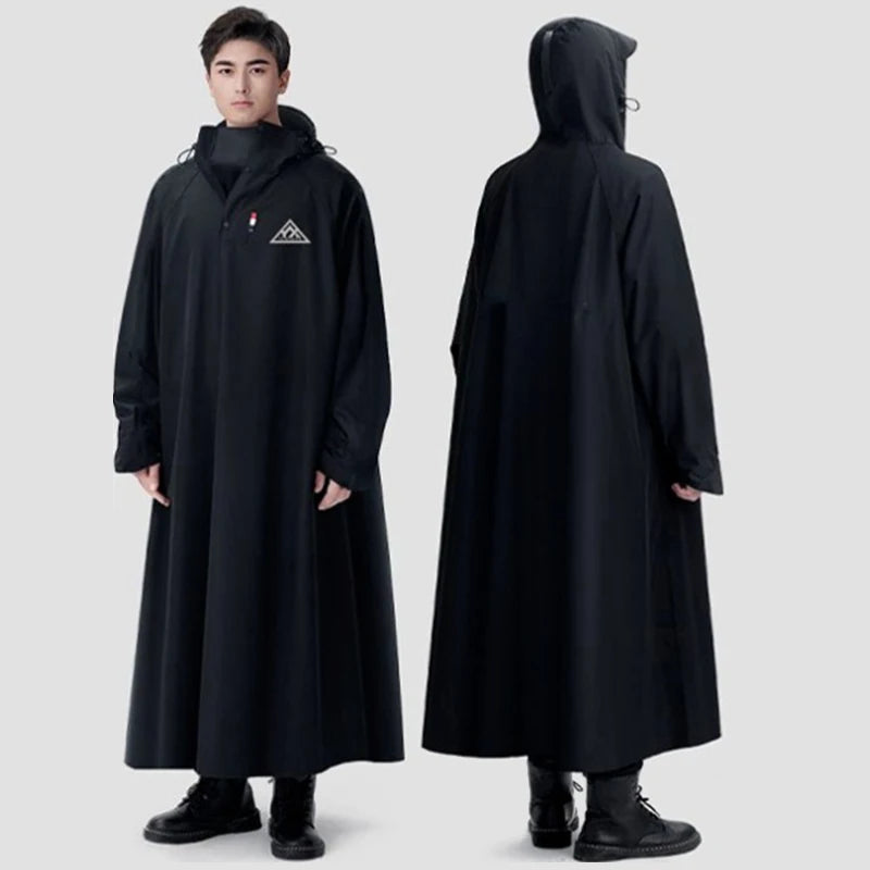 Unisex Regnponcho Lang Loose Oversized Vanntett Regnfrakk 8
